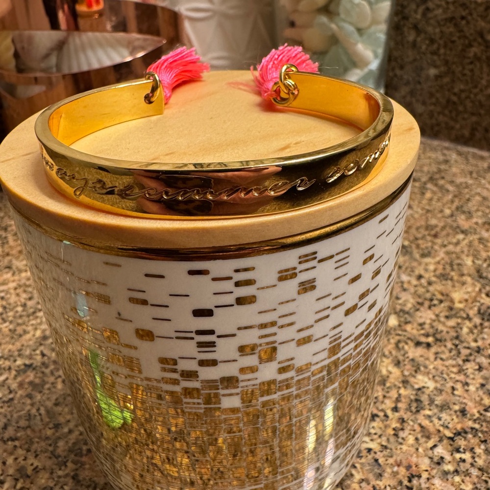 Lilly Pulitzer tassel Fringe Gold Bangle Its‎ always summer somewhere